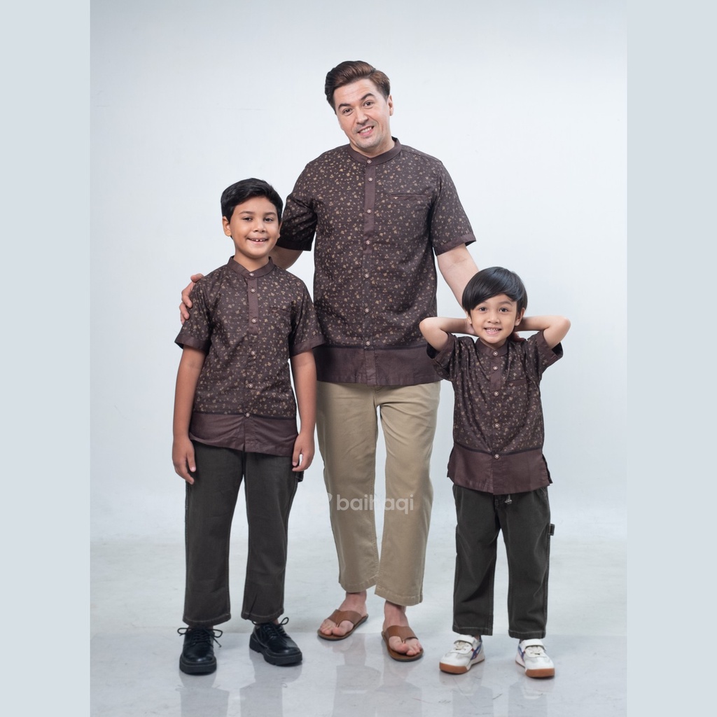 Baihaqi Kemko Couple Athif Brown Lengan Pendek BAKP51B