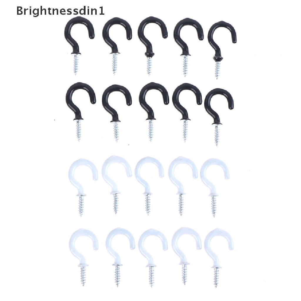 [Brightnessdin1] 10pcs Mug Shouldered Hanger Cup Hooks Heavy Duty Screw-In Ceiling Hooks Cup Boutique