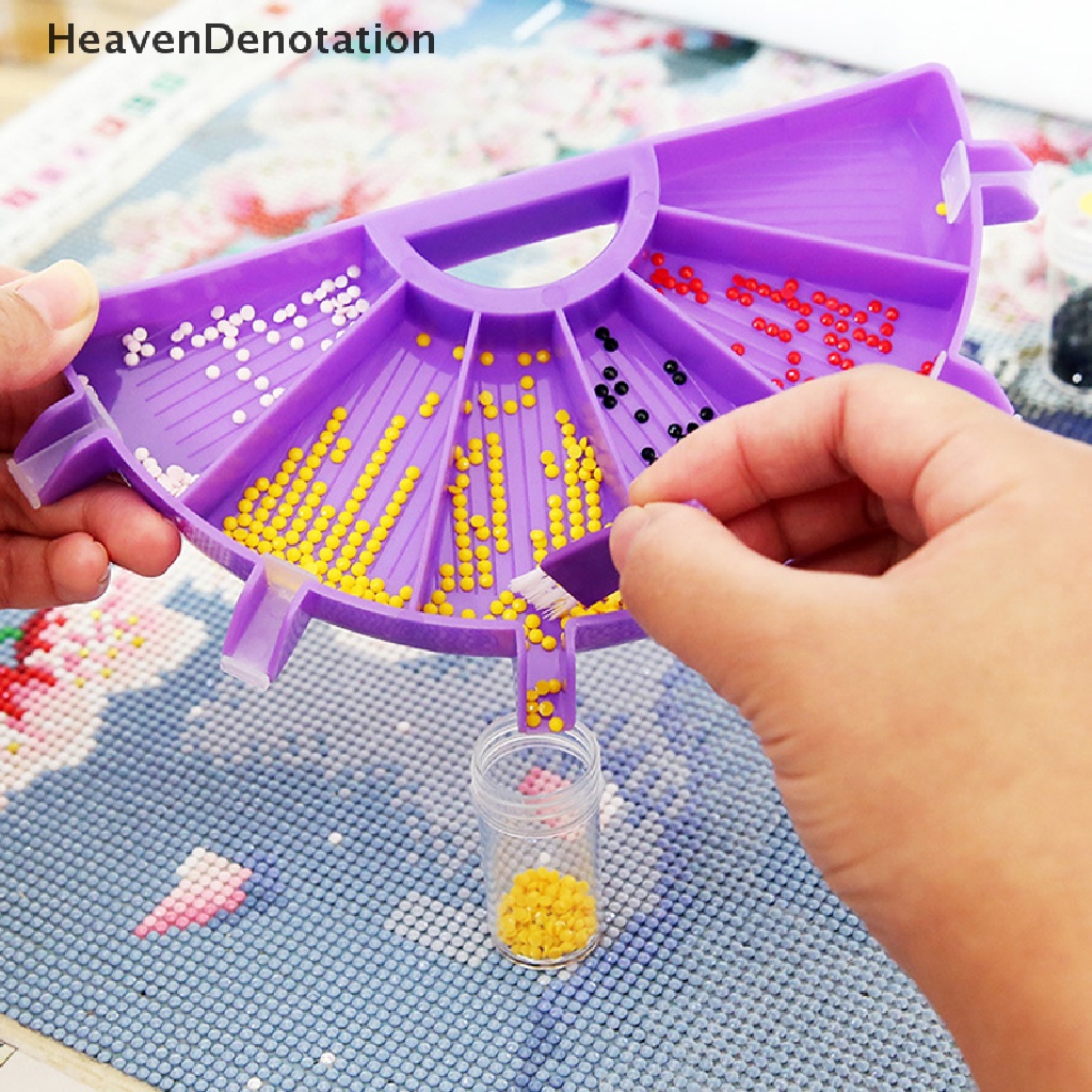 [HeavenDenotation] 5d Berlian Paing Manik-Manik Sorg Nampan Berlian Imitasi Penyimpanan Piring Cross Stitch Art Dotg Alat Berlian Bordir Aksesoris HDV