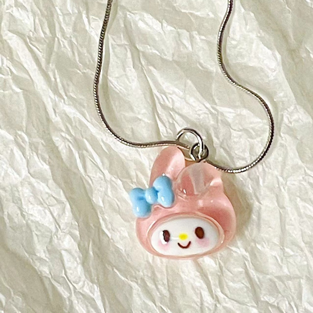 Xia.id Kalung Rantai Dengan Liontin Kartun Cinnamoroll Untuk Pasangan / Pria / Wanita