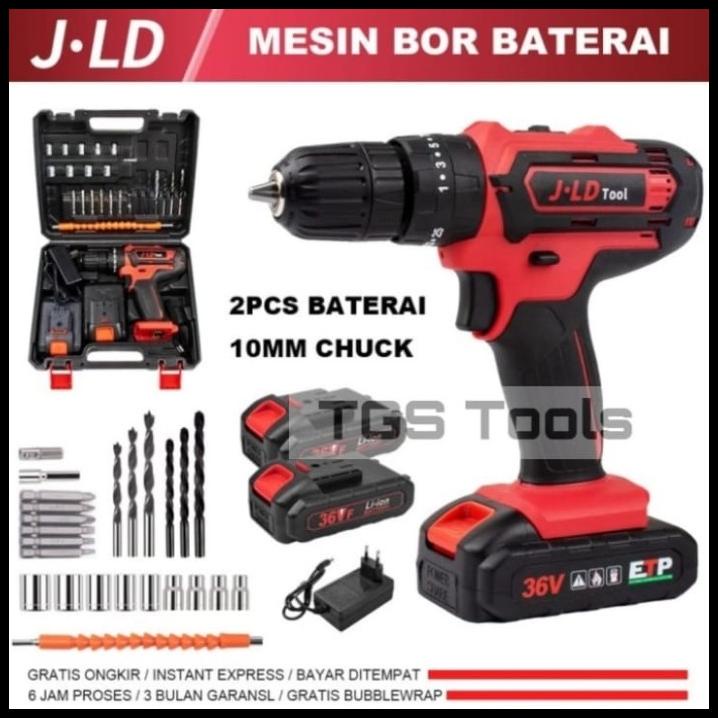 Mesin Bor Baterai Bor Listrik / Bor Beton Cas 2 Baterai Set 36V - Jld