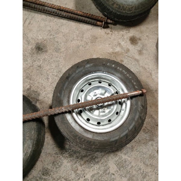 Roda Velk ban mobil karet set as diameter 32 mm untuk Gerobak Towing Molen Semen Gerobak angkut