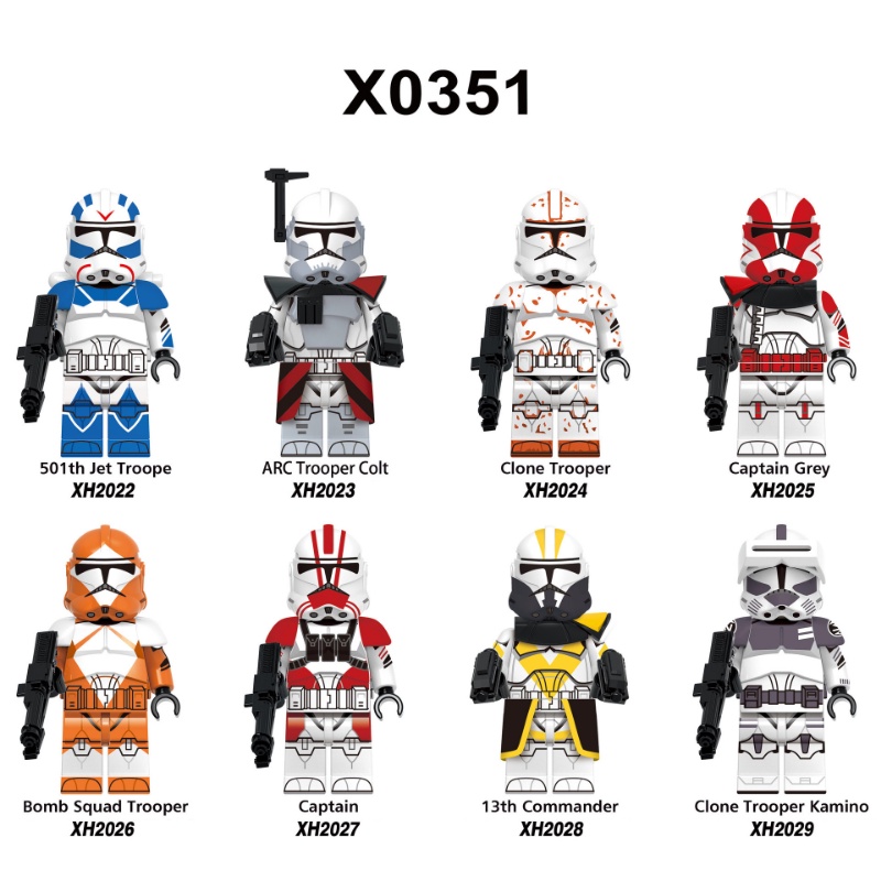 Mainan Rakitan Anak Minifigures Captain Clone Kamino Komandan Ke 13 Angka Blok Bangunan Hadiah Ulang Tahun