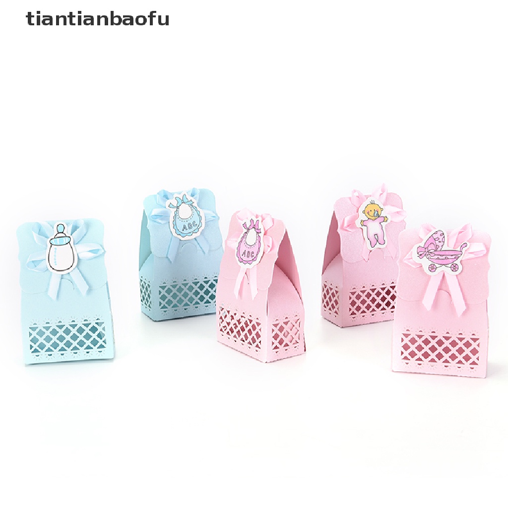 [tiantianbaofu] Lucu Baby Shower candy box Dekorasi Pesta Kertas Baptis Anak Nikmat Hadiah Manis Tas Ulang Tahun 12 Pcs Butik