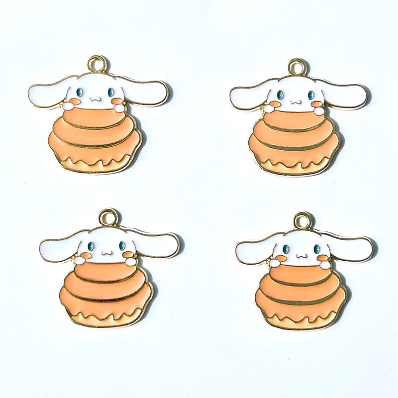 Diy Membuat Perhiasan Kalung Liontin 4buah Paduan Warna Menetes Minyak Kartun Hewan Kelinci Lucu Seri Liontin