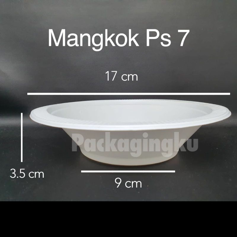 Isi 10PCS Mangkok Plastik Sekali Pakai Putih Susu Besar Ps 7/ P7 17 cm / Sedang Ps 6/ P6 15 cm / Kecil Ps 5/ P5 12 cm/ Mangkuk Es Hajatan