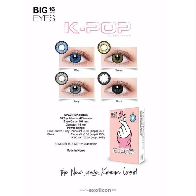 SOFTLENS MINUS DAN NORMAL X2 KPOP GREY BIG EYES 16MM (0.00 sd -6.00) GRATIS TEMPAT SOFLEN