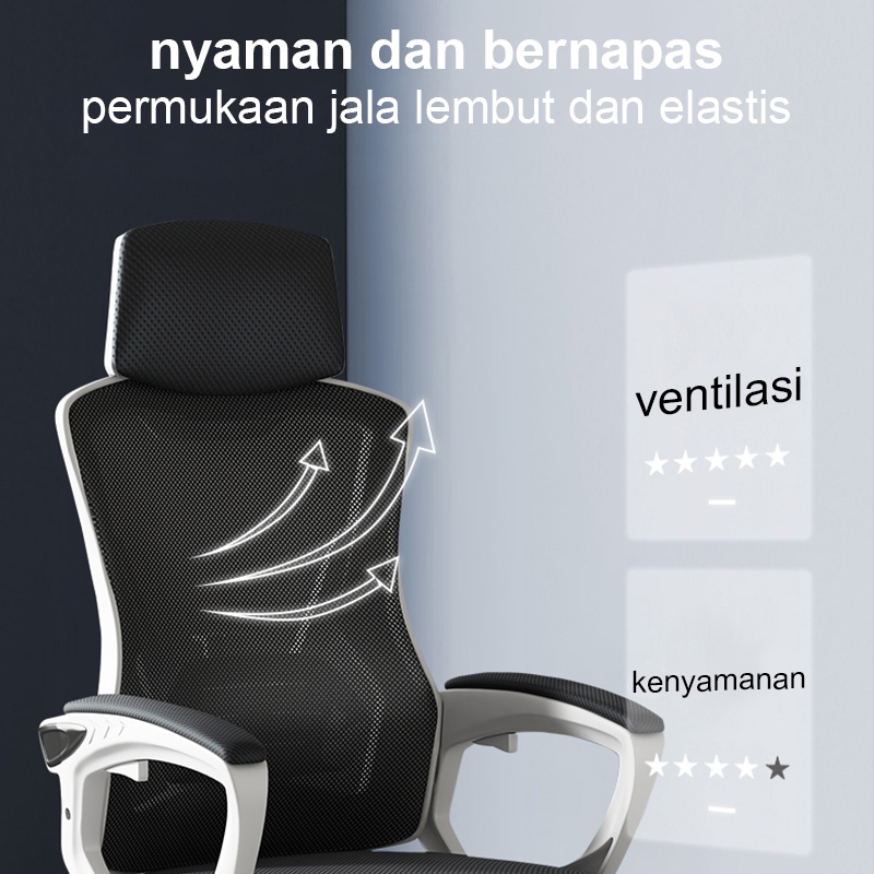 Weyon Sakura kursi kantor minimalis Kursi belajar kenyamanan Kursi angkat hidraulik putar kursi reclining headrest mesh (818)