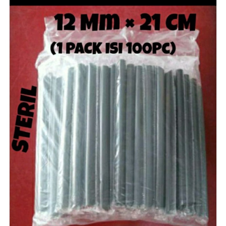 SEDOTAN BOBA JUMBO  12MM 21CM XL(M CUP)STERIL 2 VARIAN ( 1 PACK ISI 100 PC)