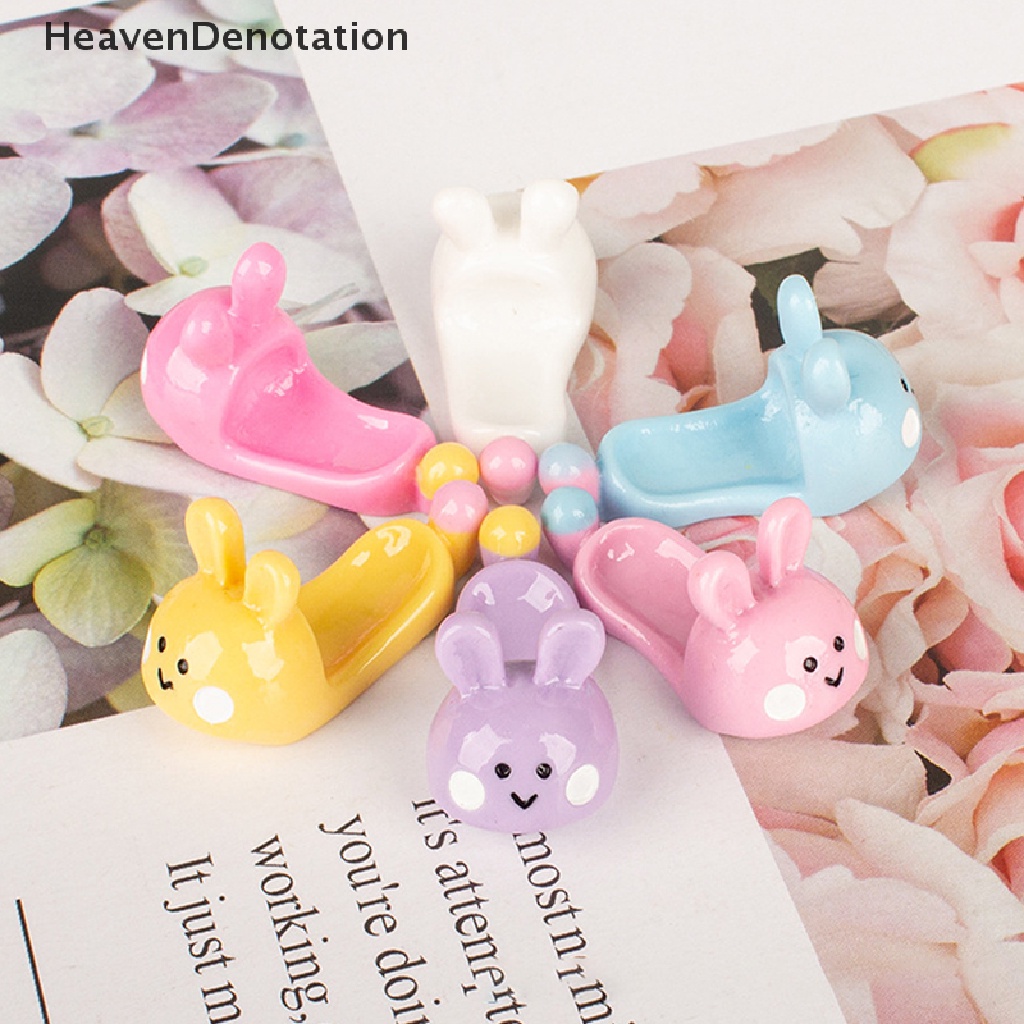 [HeavenDenotation] Aksesoris Dekorasi Rumah Boneka Model Sandal Mini Kartun Kelinci HDV