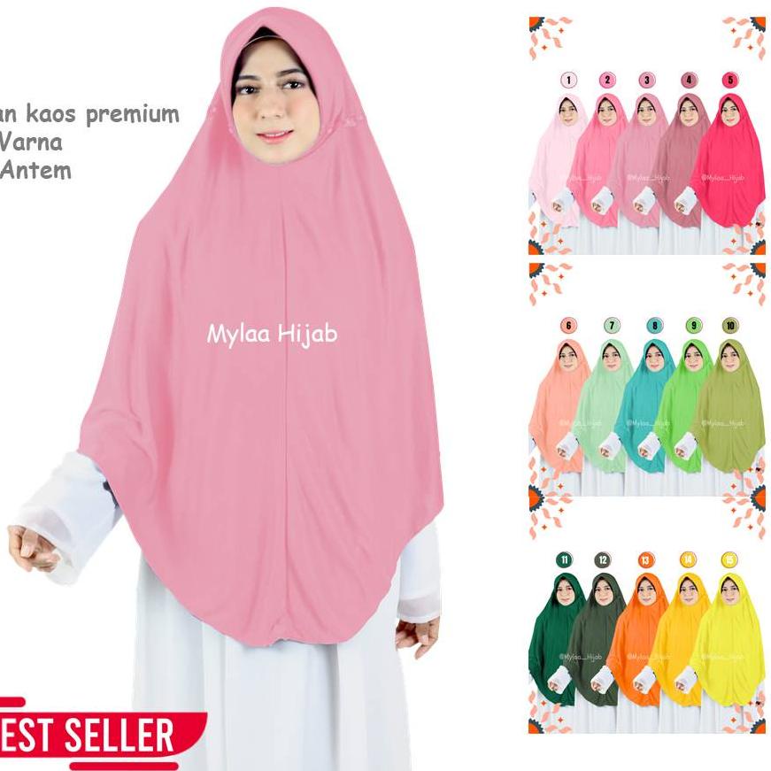 Promo Mylaa Hijab Jilbab Hijab Bergo Instan XL TALI SERUT Anak Sekolah Dewasa Bahan Kaos PKS Oren ✪g