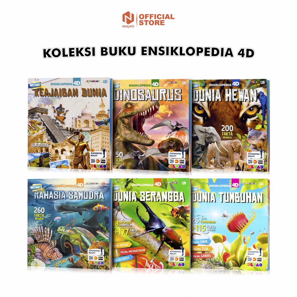 Buku 4D Ensiklopedia Rahasia Samudra / Keajaiban Dunia / Dunia Hewan / Dinosaurus / Dunia Tumbuhan /