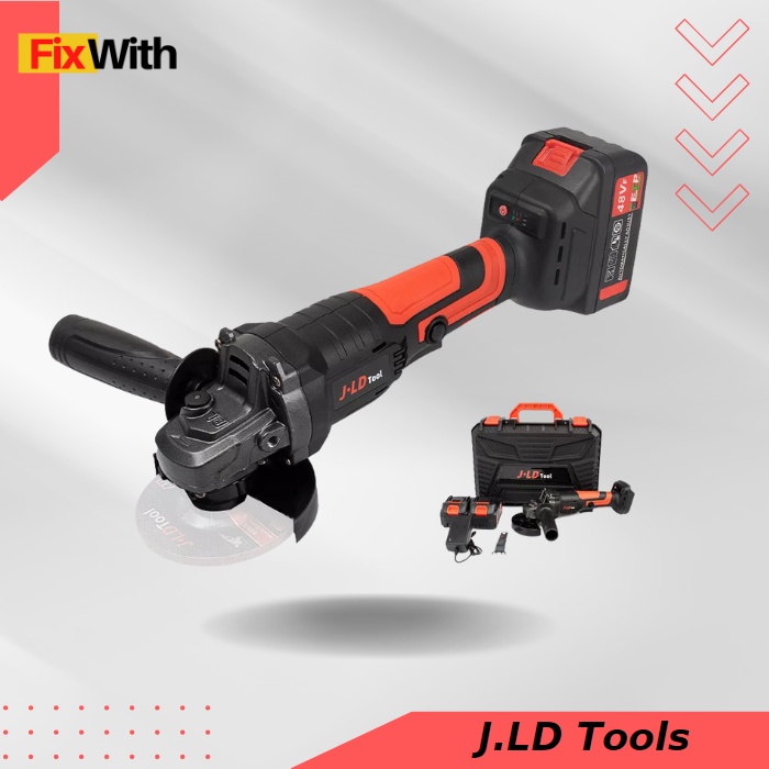 JLD Cordless Brushless Angle Grinder 48V Mesin Gerinda Baterai JLD