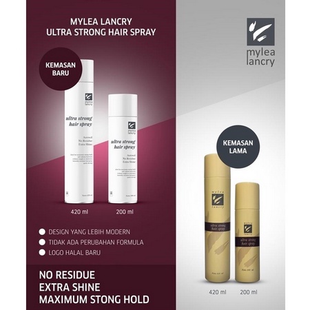 MYLEA LANCRY Hair Spray Aerosol Kaleng Cair NON Residue Extra Shine 200 / 420 ml