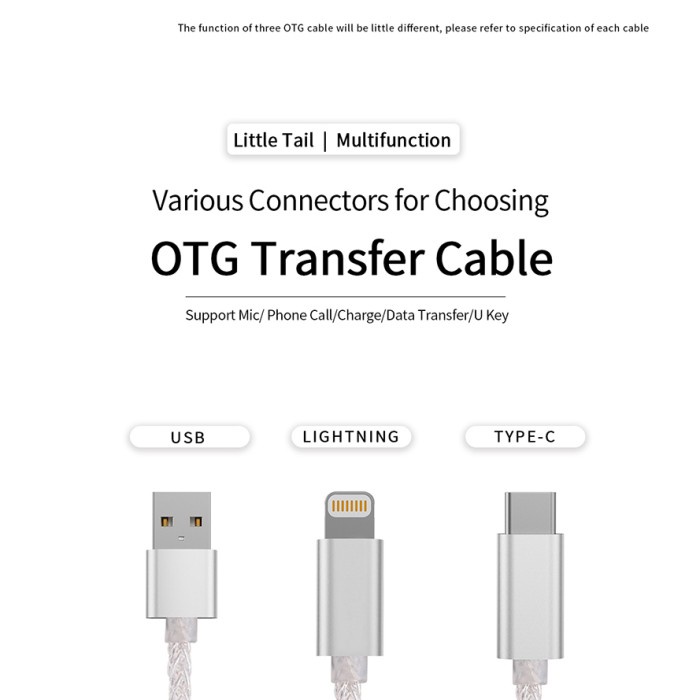 JCALLY OT04 / OT03 USB Type C / Lightning / USB Adapter