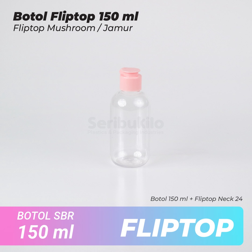 Botol Fliptop SBR 150 ml/Botol PET 150ml Fliptop Mushroom/Jamur SBR