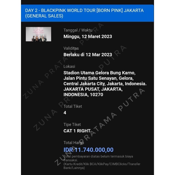 Tiket BlackPink Born To Pink
