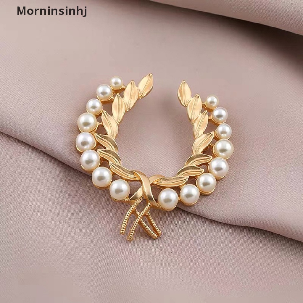 Mornin Trendi Gesper Vintage Mutiara Gandum Bros Perempuan Pinggang Ditarik Pin Mencegah Kerusakan Lemari Gesper Pin Perhiasan Hadiah id