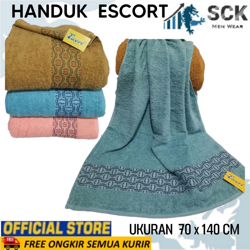 sck - Handuk ESCORT 140 x 70 cm / Handuk Mandi ESCORT Travel Motif Warna Murah Grosir