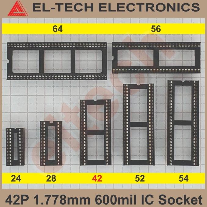 (5 pcs) 42 42P 42Pin P Pin 1.778mm 600mil High Density DIP IC Socket Soket elt3ch Segera Dapatkan