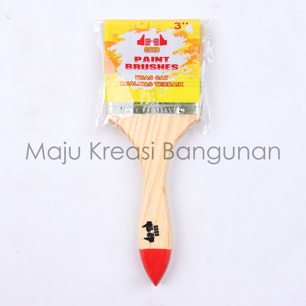 Kuas Cat Merk Good 3&quot; Inch Kayu Paint Brush Tembok Dinding Inci In 3Inch 3Inci 3In Isi 12 Buah