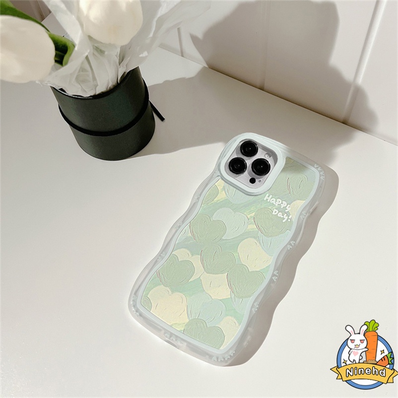 Soft Case Pelindung Motif Hati Warna Hijau Tahan Banting Untuk iPhone 14 13 12 11 Pro Max Xs Max X Xr 7 8 6 6s Plus SE 2020