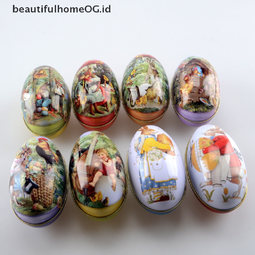 // Beautifulhomeog.id// Easter Candy Metal Besi Kotak Kartun Telur Pring Kelinci Bunny Holiday Party Box **