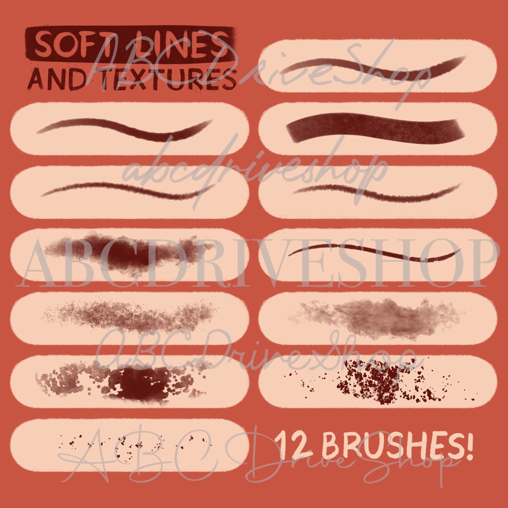 Procreate Brush - Soft Lines and Textures Brush Pack