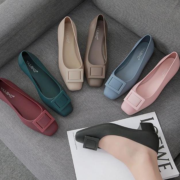 SALE GROSIS ARS TG1597 Sepatu FlatShoes Wanita Hak Import / Sepatu Wedges Hak Bahan Jelly