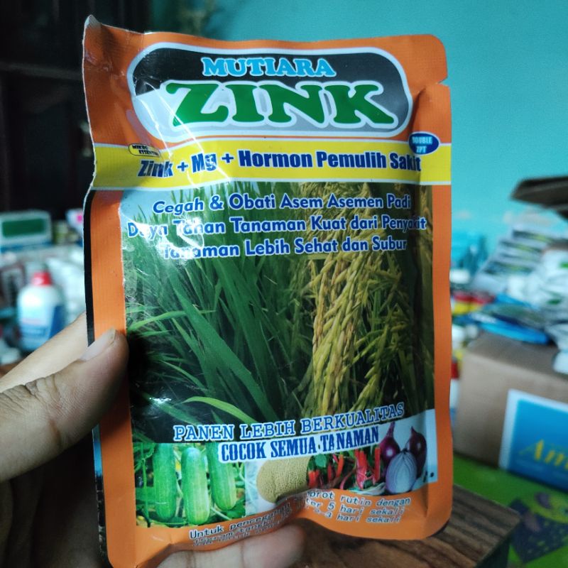 Pupuk Mutiara Zink 150gr ( Mencegah & mengobati asem aseman padi ) | ZPT Mutiara Zink