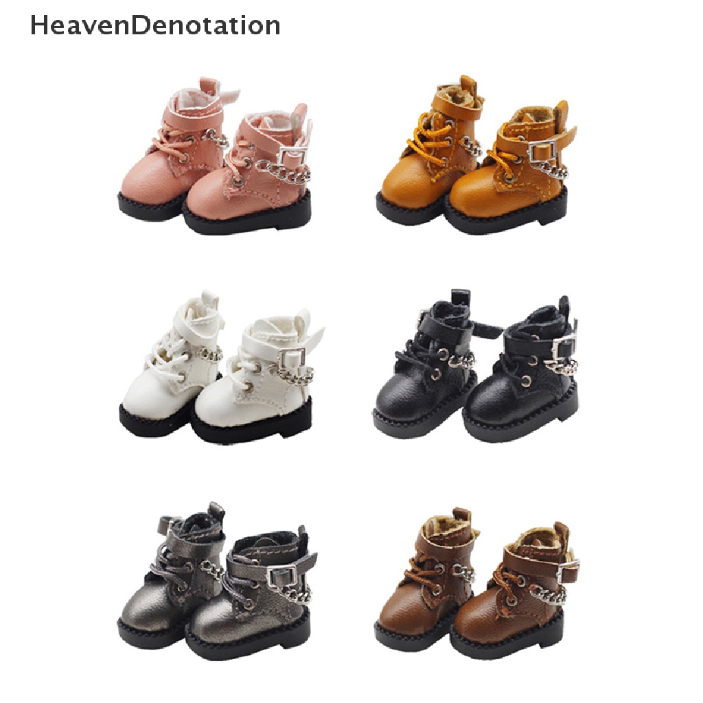 [HeavenDenotation] 1 Pair Doll Shoes Lovely Chain Boots New Casual Hand-made Ob11 DOD 1 / 12 Bjd Doll Shoes Doll Accessories HDV