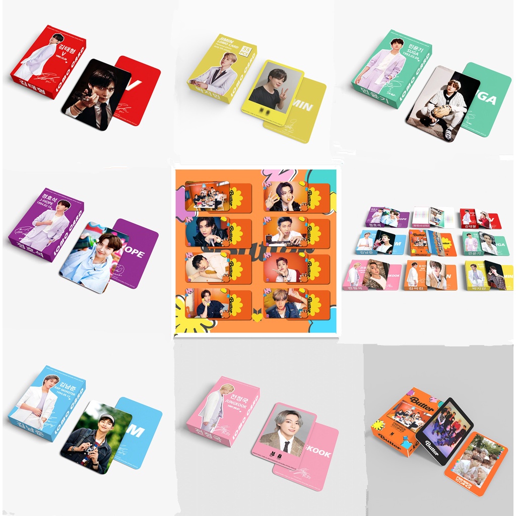 55pcs/box Bangtan Boys Album DYNAMITE Butter Photocards V JK RM JIN JIMIN H-HOPE SUGA Lomo Kartu B T S Kpop Postcards