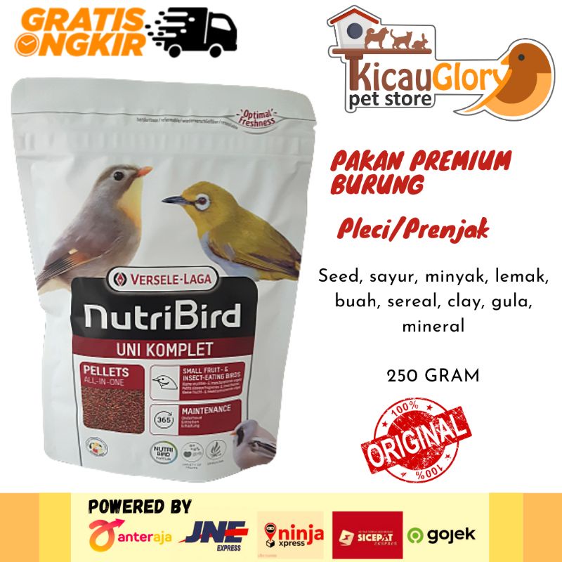 Nutribird Nutri Bird Uni Komplet Versele Laga Pakan burung Pleci Prenjak Kaleng 250 Gram.