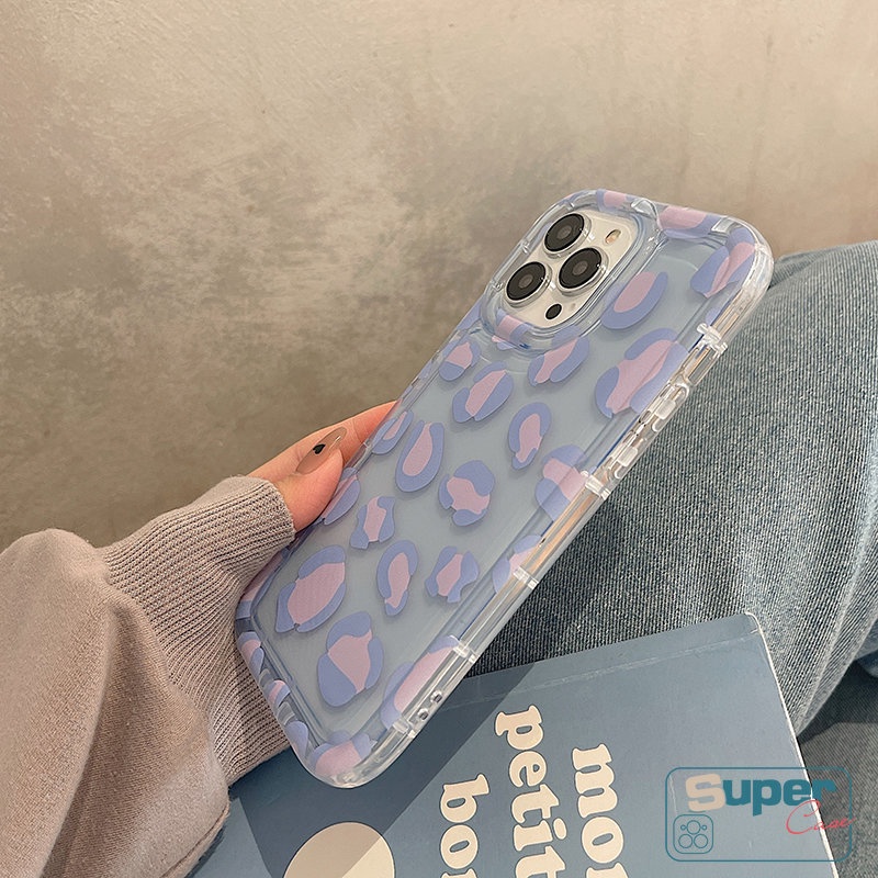 Untuk Realme C53 C35 C55 C25 C15 C20 C33 C30 C11 C12 C25Y C20A C21Y C25s 7I 9I 5s 6i 5i C3 5 C11 2021 Ins Ungu Leopard Print Pelindung Kamera Lembut Tpu Shockproof Airbag Cover