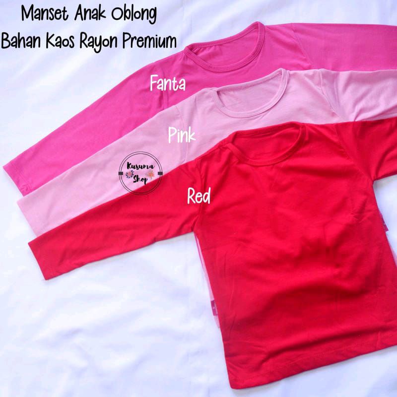 Manset kaos anak umur 2-4 tahun size M model Krah bulat bahan rayon premium