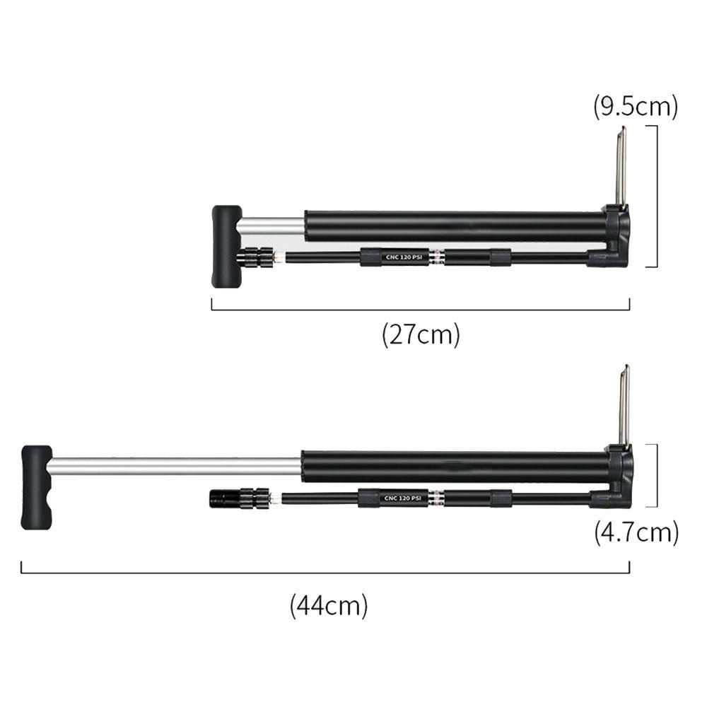 R-FLOWER Pompa Bola Sepeda 120PSI MTB Road American French Valves Bicycle Floor Pump