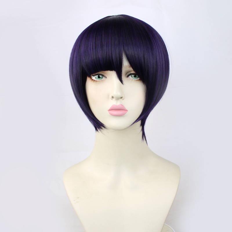 Genshin Sumeru Mona Wig Star Water Mirror Misterius Astrolog Hitam Ungu Double Ponytail Wig