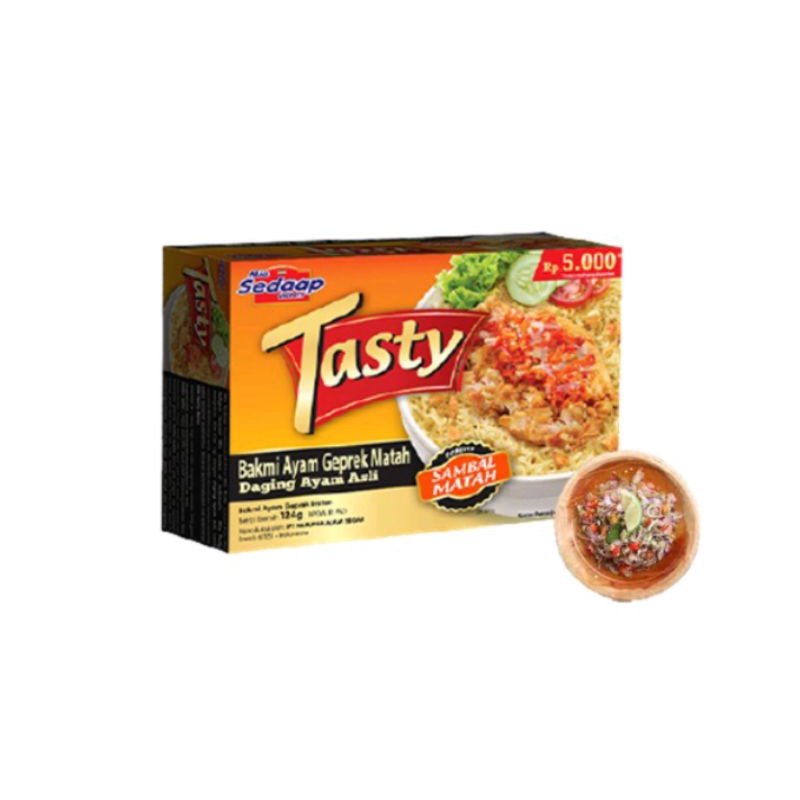 Sedap Sedaap Tasty Mie Instan Ayam Geprek 124gr Tasti Bakmi Enak Mewah Dengan Daging Asli