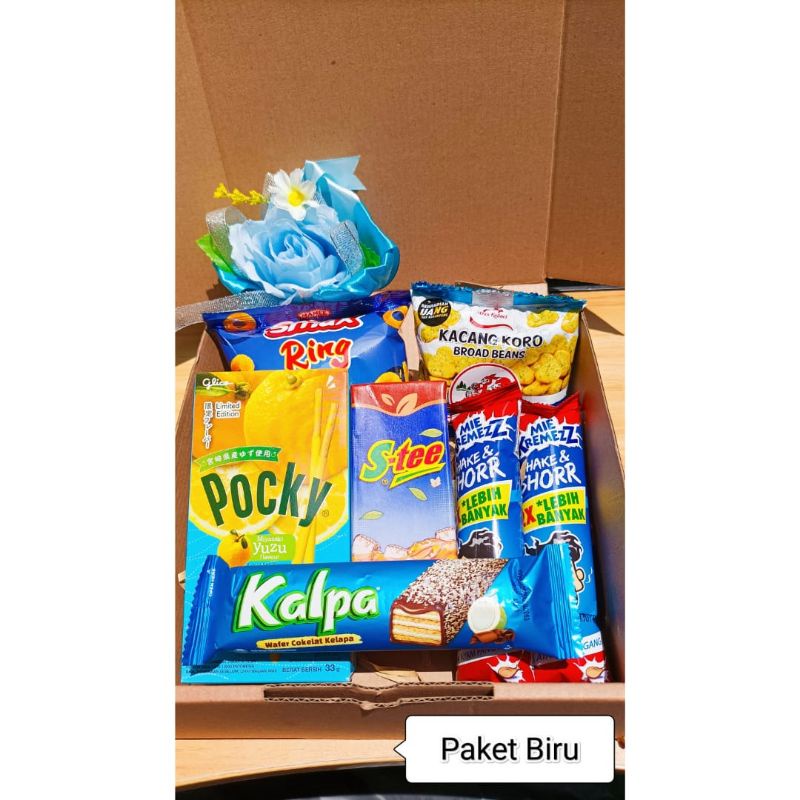 

Snack Box Biru | Snack Gift | Kado Ultah | Kado Wisuda | Hampers