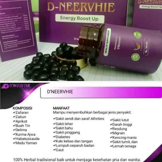 Pil Hitam Ajaib | D-Neervhie | D’BOOSTER D’NEERVHIE Energy Boost Up Herbal 100%