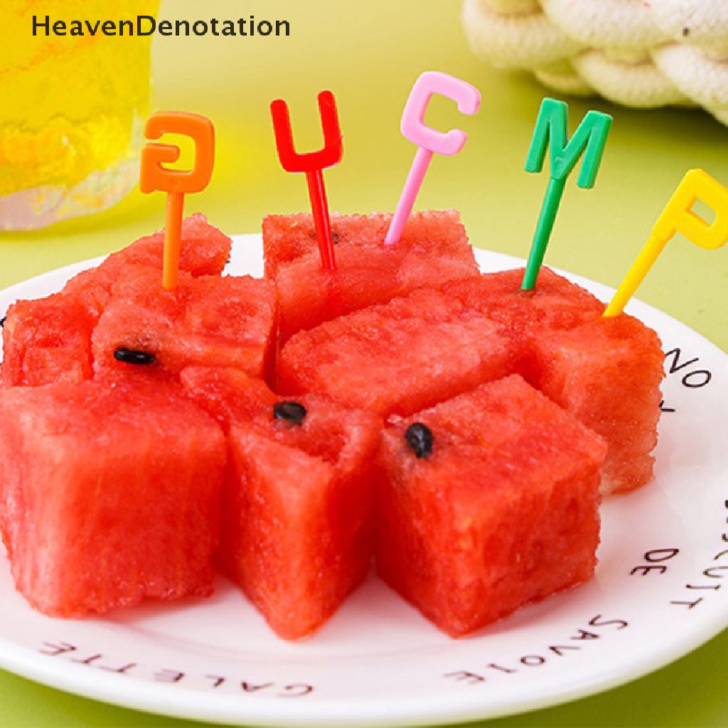 [HeavenDenotation] Rumah Tangga 26huruf Garpu Buah Kreatif Anak Hewan Lucu Garpu Buah set Tanda Makan Siang HDV