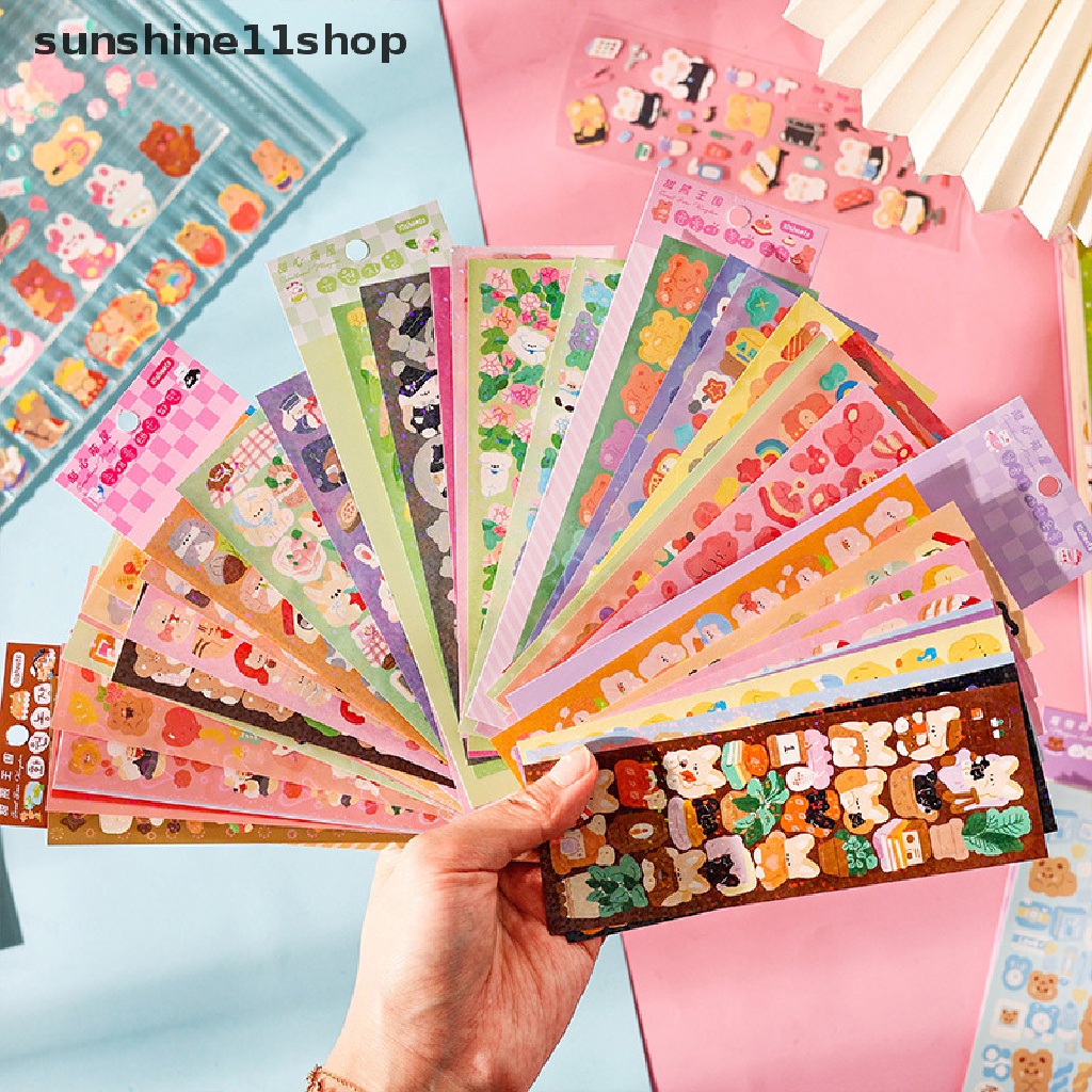 Sho 10lembar Stiker Jurnal Flora Junk Dekorasi Bahan Scrapbooking Alat Tulis Kpop Korea Postcards Sticker N