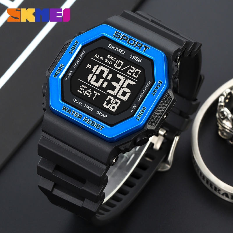 SKMEI 1988 Jam Tangan Pria Digital Sport Anti Air 5 Bar WATCHKITE WKOS