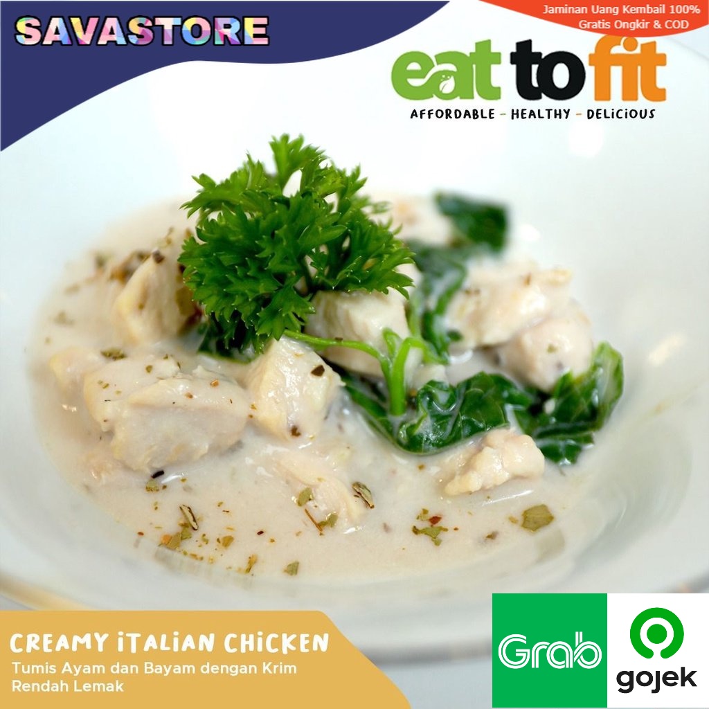 Creamy Italian Chicken - Tumis Ayam dan Bayam dengan Krim Rendah Lemak - ready to eat