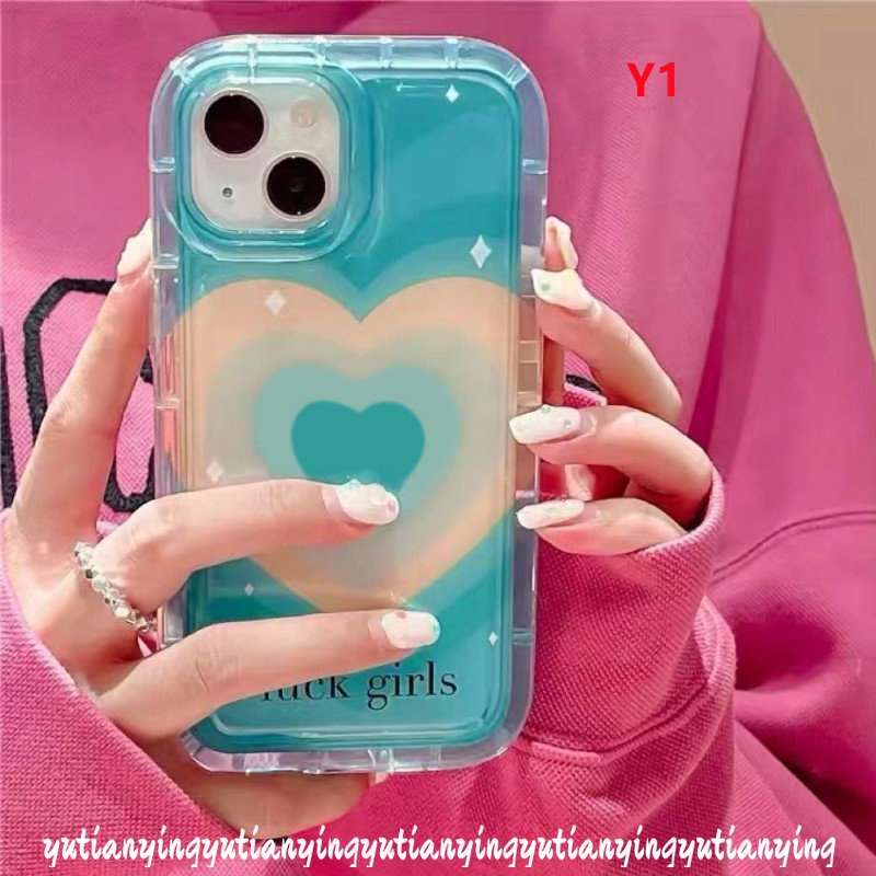 Lembut Bantal Angin Shockproof Airbag Case Realme C25Y C25 C11 2020 C35 C15 C21Y C12 6i 5 5i 5s C20 C25s Realme C33 C3 C1 C20A C11 2021 C2 Ins Gradasi Sweet Love Heart Cover