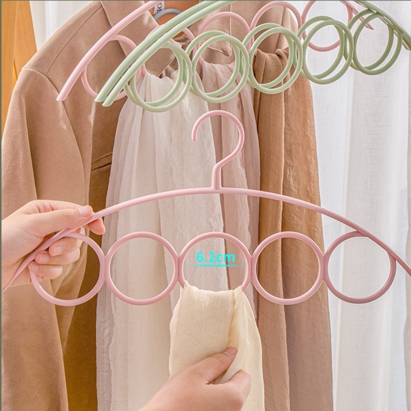 Yamata Hanger Gantungan Baju 5 Rings Plastik / Plastic Hanger Pakaian Laundry Anti Slip / Gantungan Pakaian Rumah Tangga Non-slip / Hanger Jilbab / Hanger Dasi