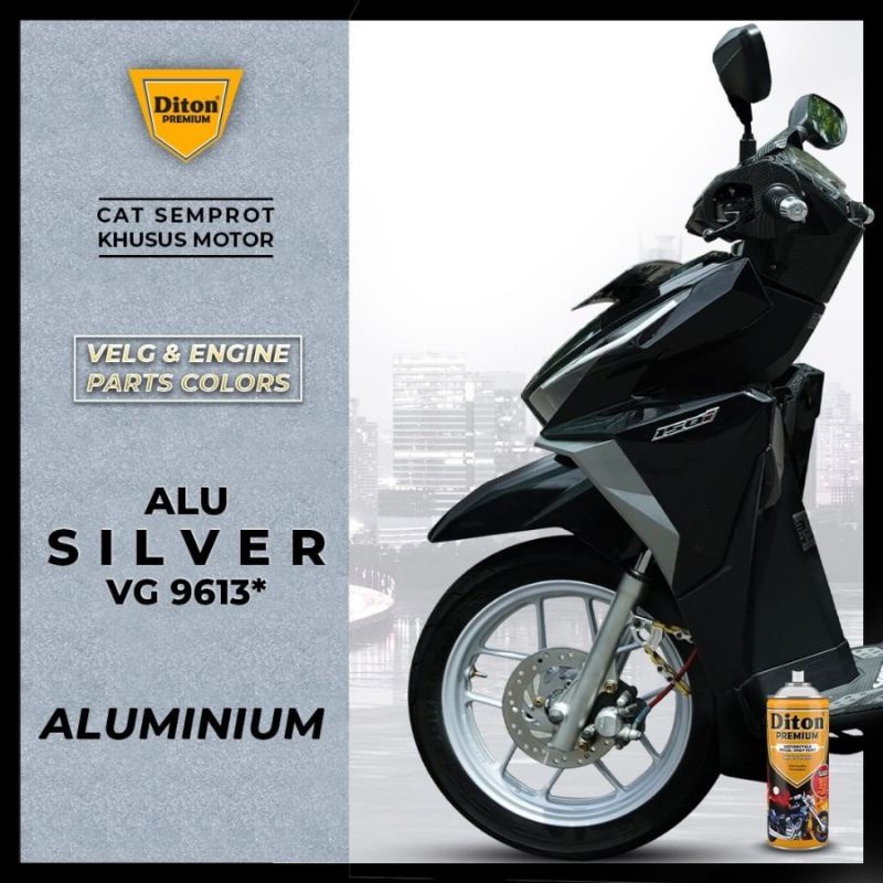 Diton Premium Paket Lengkap 3 Kaleng 400cc Alu Silver 9613 Silver 9124 Clear Doff 9130 Pilox Pilok Cat Semprot Spray Paint