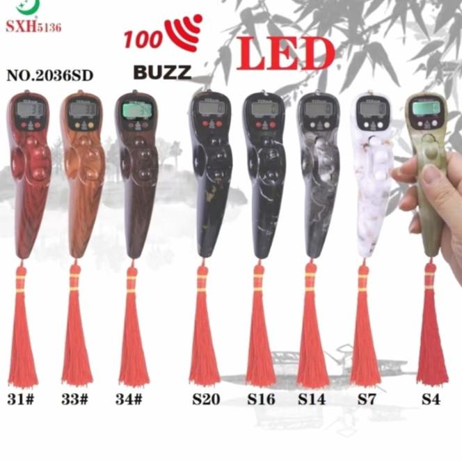 Tasbih Digital Premium Motif Kayu Marmer Led Alarm Per 100 Bunyi