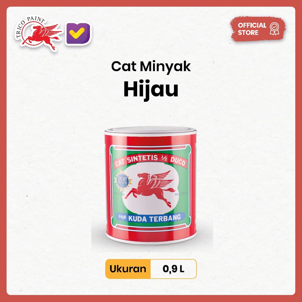 Cat Kuda Terbang - Cat Minyak Hijau ( Cat Kayu &amp; Besi ) -  0,9 LT - Cat Minyak