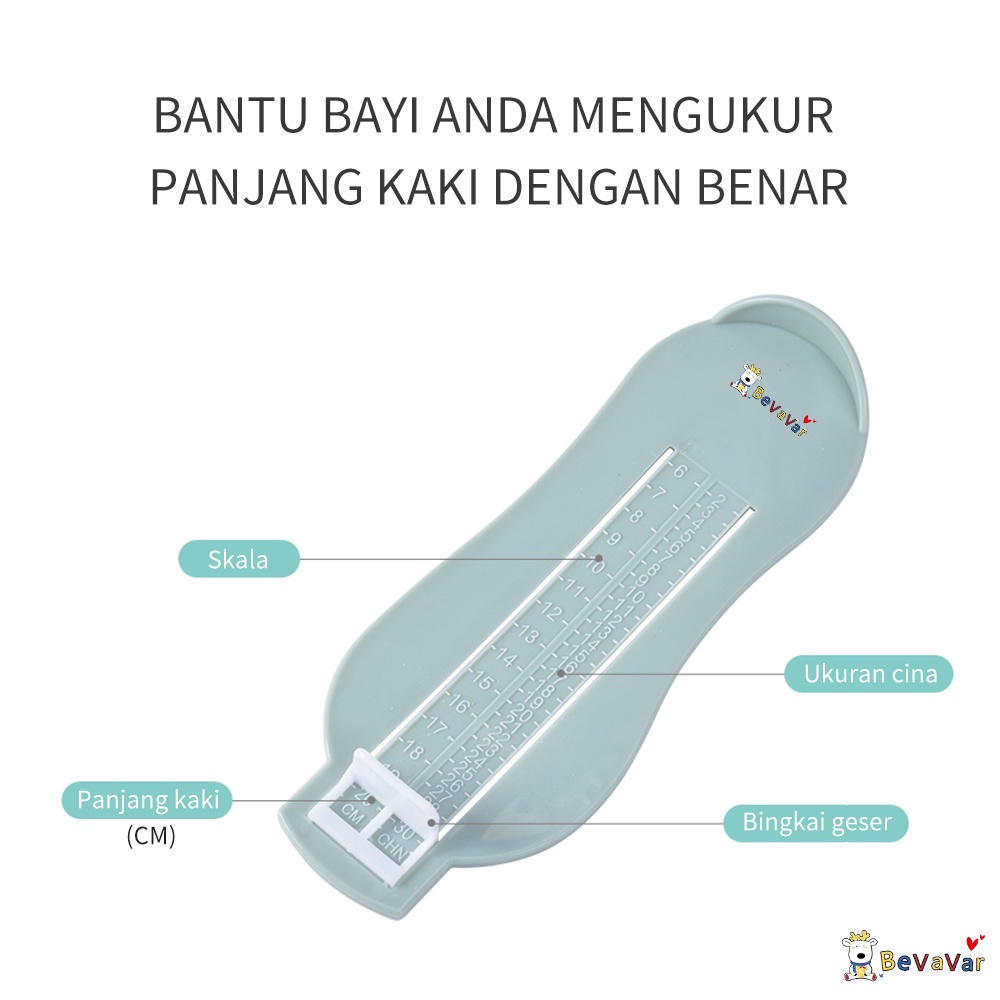 BEVAVAR Alat Pengukur Kaki Anak Bayi Plastik Alat Ukur Kaki Bayi